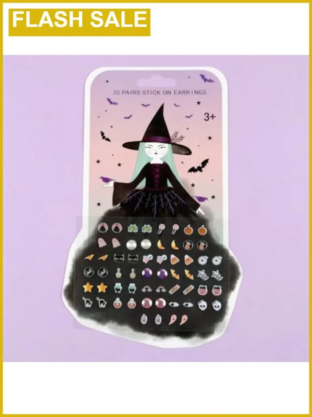 30 Pairs Halloween Stick on Earrings for Kids Girls Boys